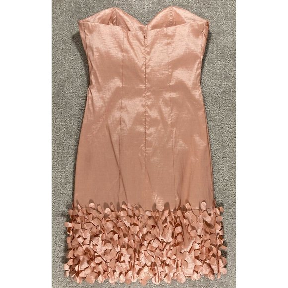 Romeo & Juliet Couture Peach Strapless Sz 6 Dress Pleated Bust & Detaile… - Picture 3 of 7